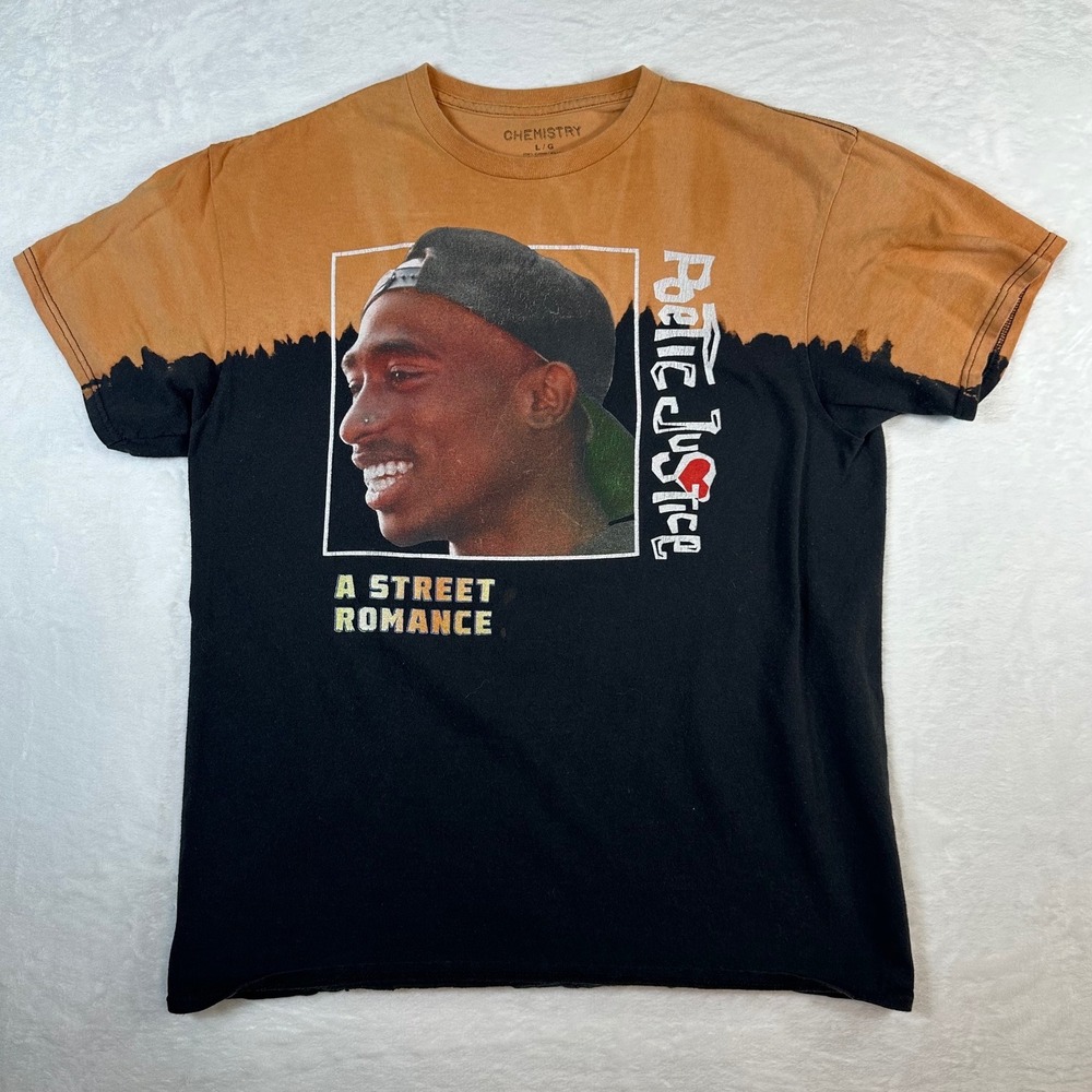 Chemistry Poetic Justice Tupac A Street Romance Bleach Wash Graphic T-Shirt L